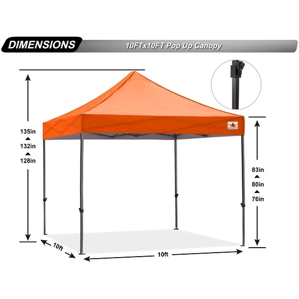 ABCCANOPY Outdoor Commercial Metal Patio Pop Up Canopy 10ftx10ft