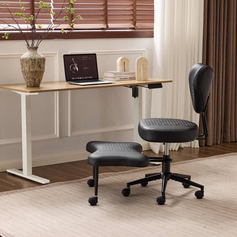 Meditation chair, an ergonomic cross-legged seating chair, with lumbar support and a height-adjustable seat cushion