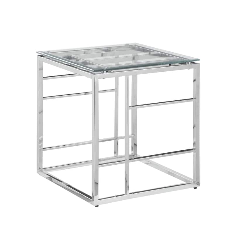 Somette 20" Square Glass Top with Ladder Style Frame