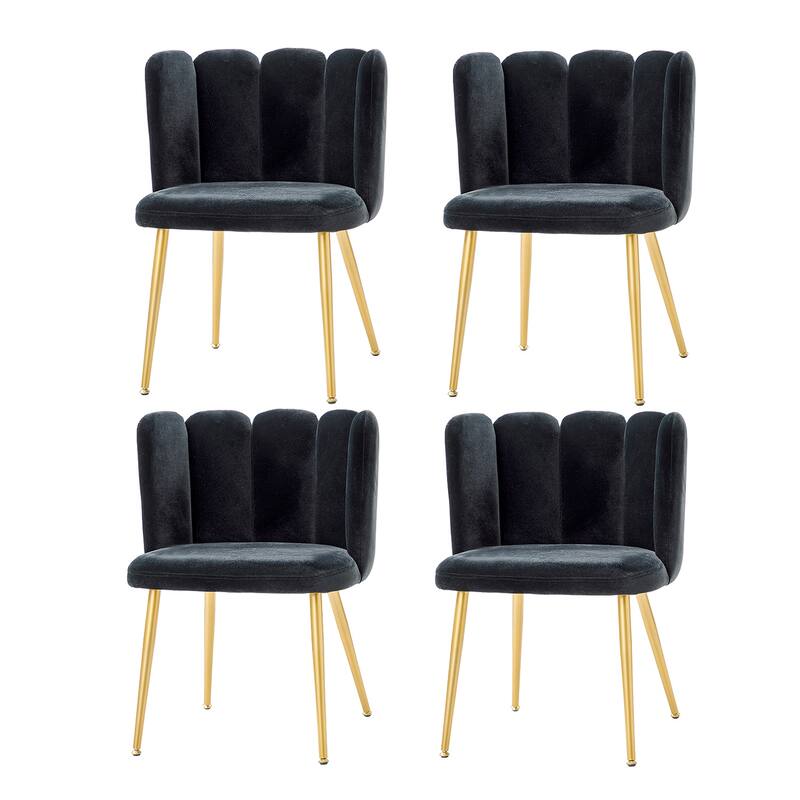 Anjela Comfy Dining Furniture Set 0f 4 with Metal Legs by HULALA HOME