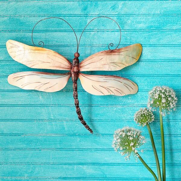 Handmade Metal And Capiz Dragonfly Wall Decor Overstock 8530659