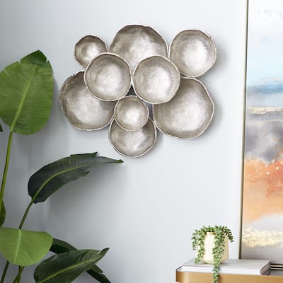 Distinctive Aluminum Metal Plate Wall Decor with Uneven Edges - Silver, Black, Gold