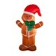 preview thumbnail 15 of 27, Glitzhome 8 ft Christmas Lighted Inflatable Decor Gingerbread Man