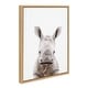 preview thumbnail 3 of 6, Kate and Laurel Sylvie Animal Studio Baby Rhino Framed Canvas by Amy Peterson Art Studio 18x24 - Brown