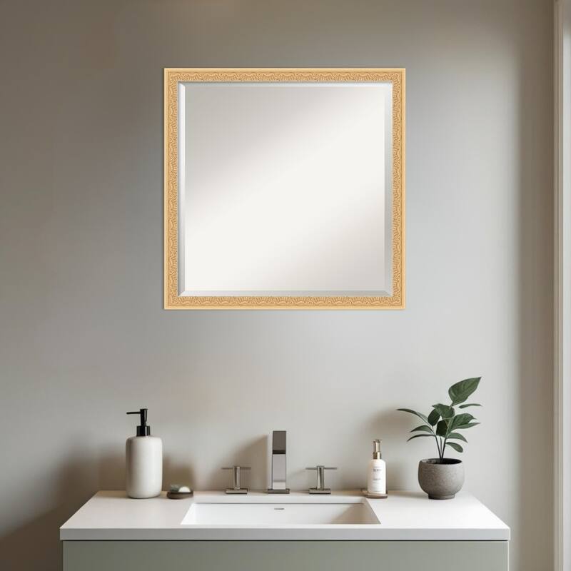 Bethany Beveled Wood Framed Bathroom Vanity Wall Mirror
