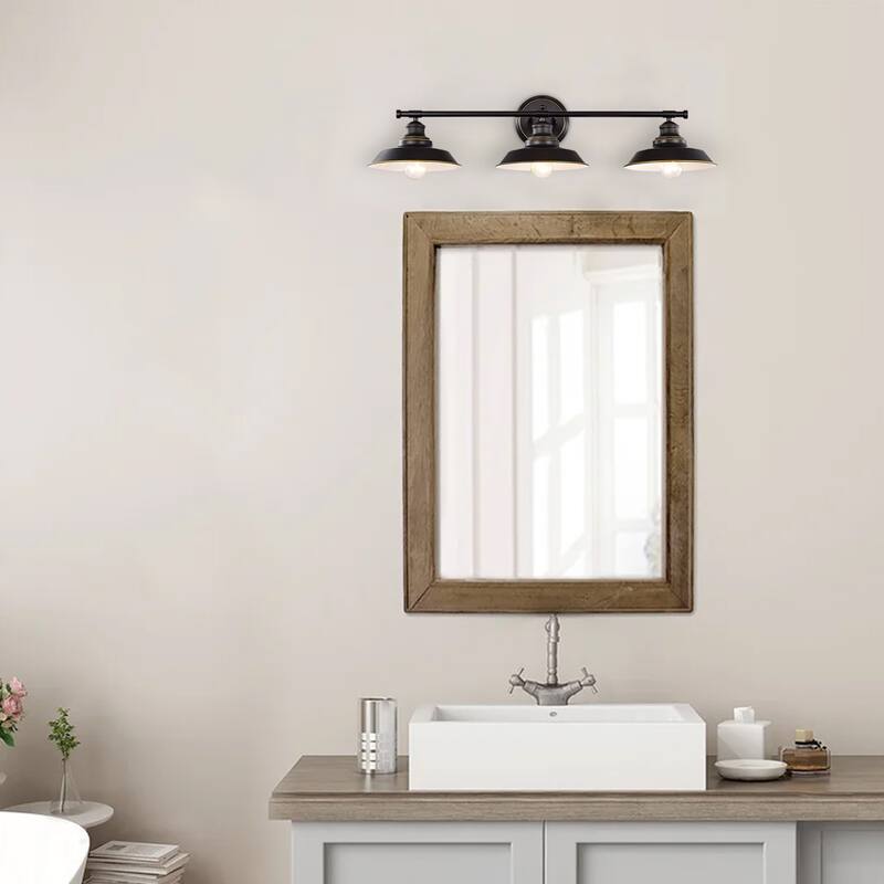 3-Light Dimmable Bathroom Vanity-Light with Clear Glass - 11"x8.75"x32.25"