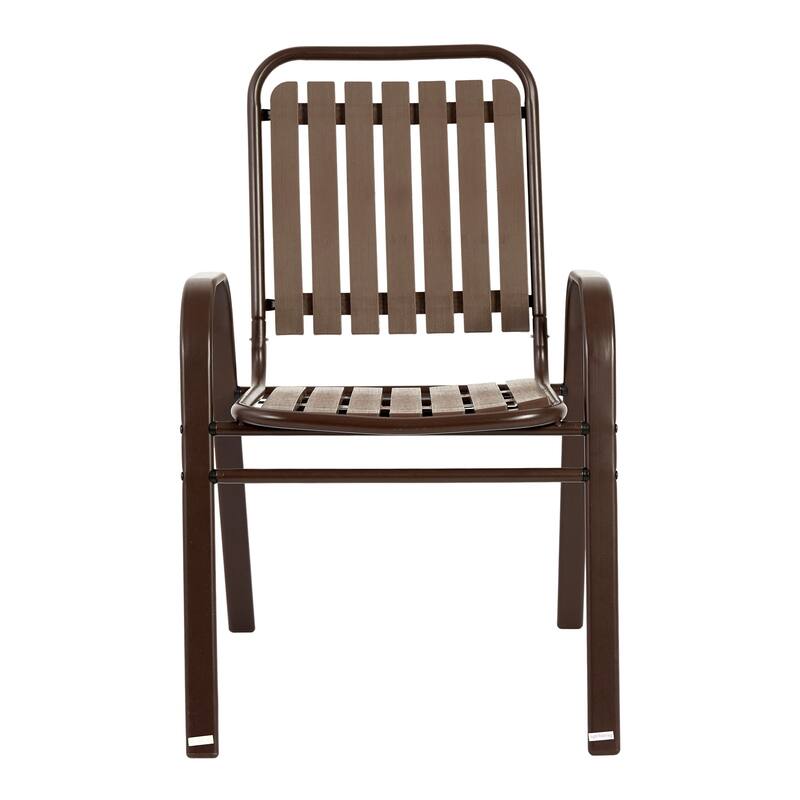 5-Piece Plastic Chair & Steel Table Outdoor Dining Set