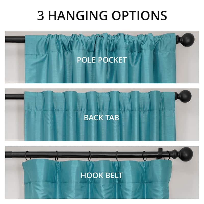 Exclusive Fabrics Textured Faux Dupioni Silk Thermal Blackout Curtains (1 Panel)