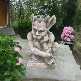 18" Tall Gargoyle Statue Kneeling in Thought - Bed Bath & Beyond - 44070285