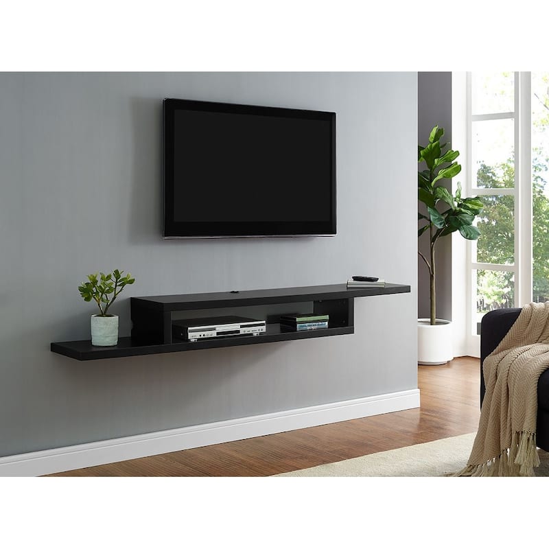Asymmetrical Wall Mounted TV Console Entertainment Center Wall Decor Shelve Storage