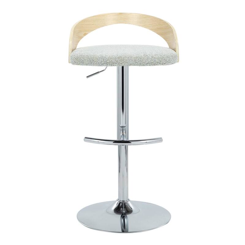 Grotto Adjustable Barstool with Chrome Base- Set Of 3