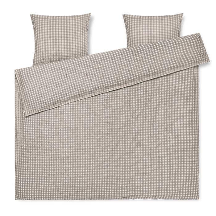 JUNA Bæk&Bølge Duvet Cover Set, Grey/Birch
