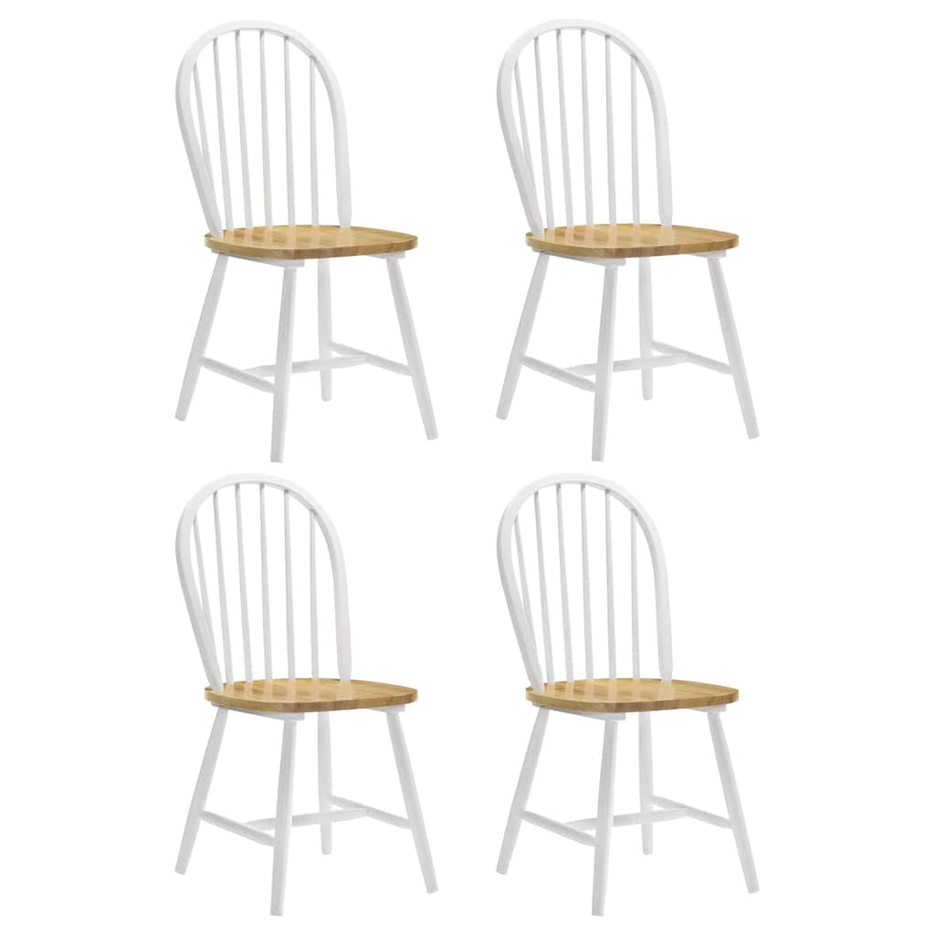 Cinder Natural and White Windsor Dining Side Chair (Set of 4)