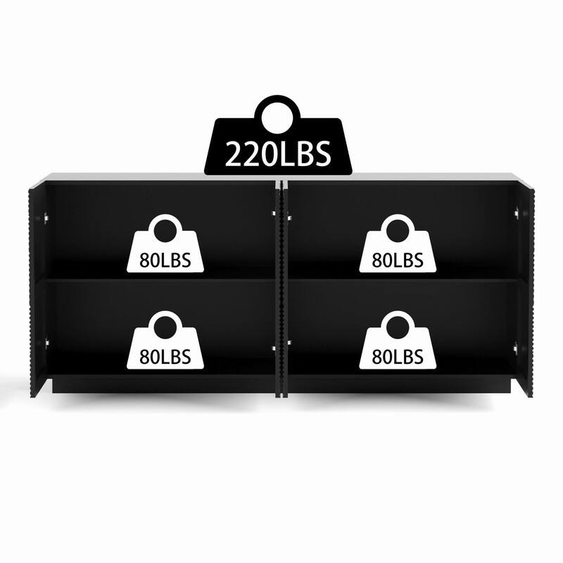 Modern 60" Sideboard Buffet Cabinet with 4 Doors for Stylish Home Organization and Elegant Storage