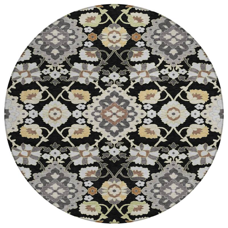 Machine Washable Indoor/ Outdoor Boho Traditional Chantille Rug