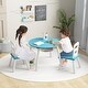 preview thumbnail 43 of 48, Costway Kids Wooden Round Table & 2 Chair Set w/ Center Mesh Storage - See Details