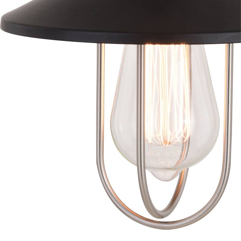 VAXCEL Galena Matte Black and Satin Nickel Nautical Coastal Bathroom Vanity Lighting Fixture, Steel Cage Wall Sconce