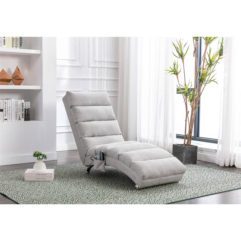 Linen Long Lounger Backrest Adjustable Sofas Ergonomically Massage Chair
