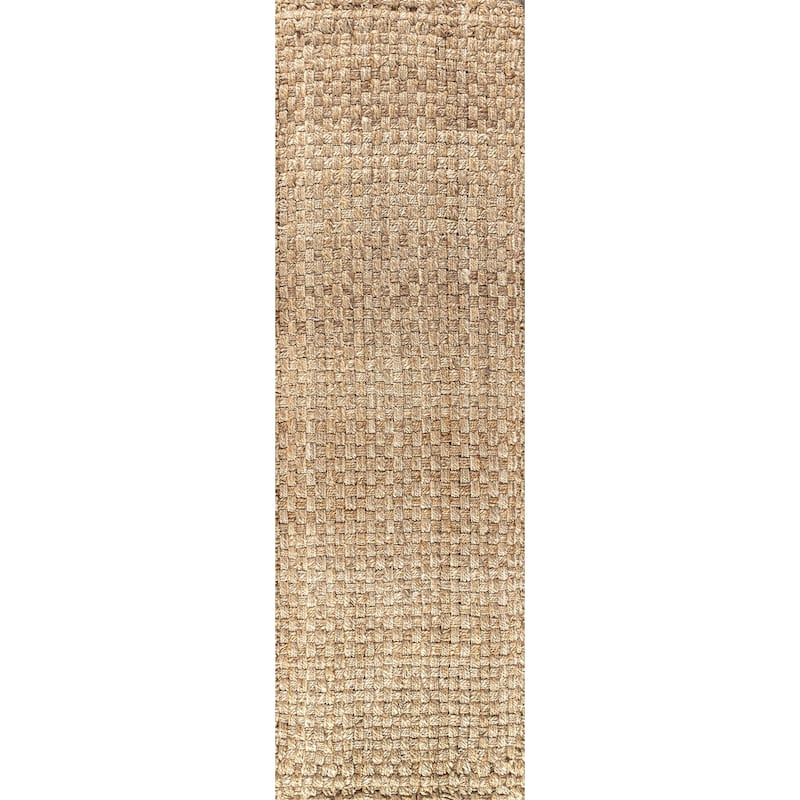JONATHAN Y Hiro Hand Woven Boucle Chunky Jute Area Rug - 2 X 8 - Natural