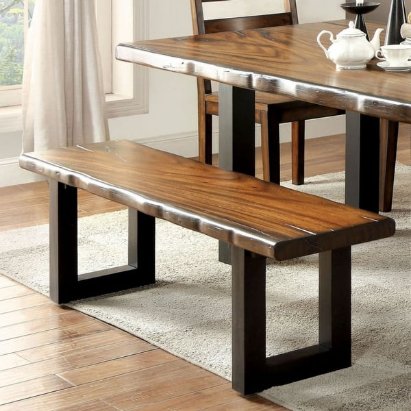 tobacco furniture Tobacco Oak Finish Solid wood Industrial Style Kitchen 1pc Bench Dining  Room Furniture U-shaped Legs Two-Tone Design - Bed Bath & Beyond