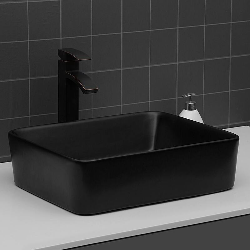Modern 19-Inch Ceramic Bathroom Sink, Polished Finish, Easy Maintenance, and Durable Design - 19in L