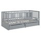 preview thumbnail 117 of 118, Wood Cribs Convertible Toddler Bed with Fence Guardrails and 2 Drawers Split into Independent Floor Bed and Daybed Slat Support