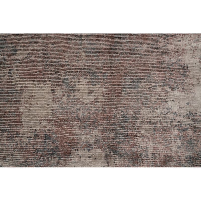 Hand Knotted Oriental Viscose Silk Carpet Modern Abstract Multi-Colored Abstract Area Rug - 6' 11'' X 5' 0''