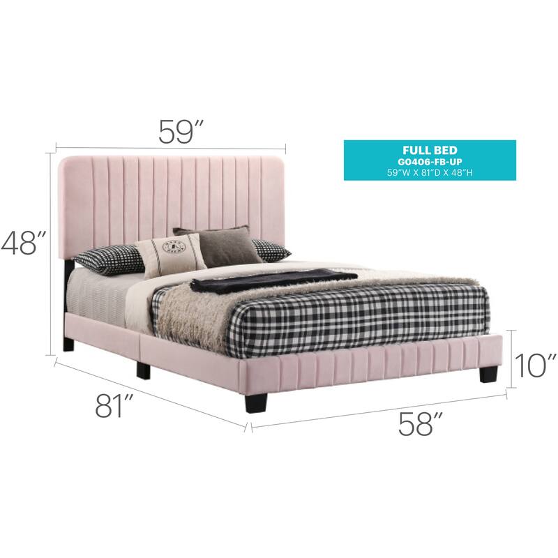 Modern Pink Full Bed, Durable Material, Easy Assembly, Stylish Design for Contemporary Bedrooms