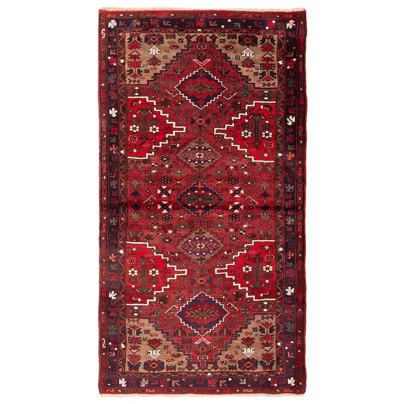 ECARPETGALLERY Hand-knotted Andelz Red Wool Rug - 3' 5" x 6' 5" - Red - 3' 5" x 6' 5" - Rectangle