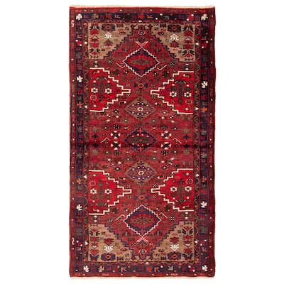 ECARPETGALLERY Hand-knotted Andelz Red Wool Rug - 3' 5" x 6' 5"
