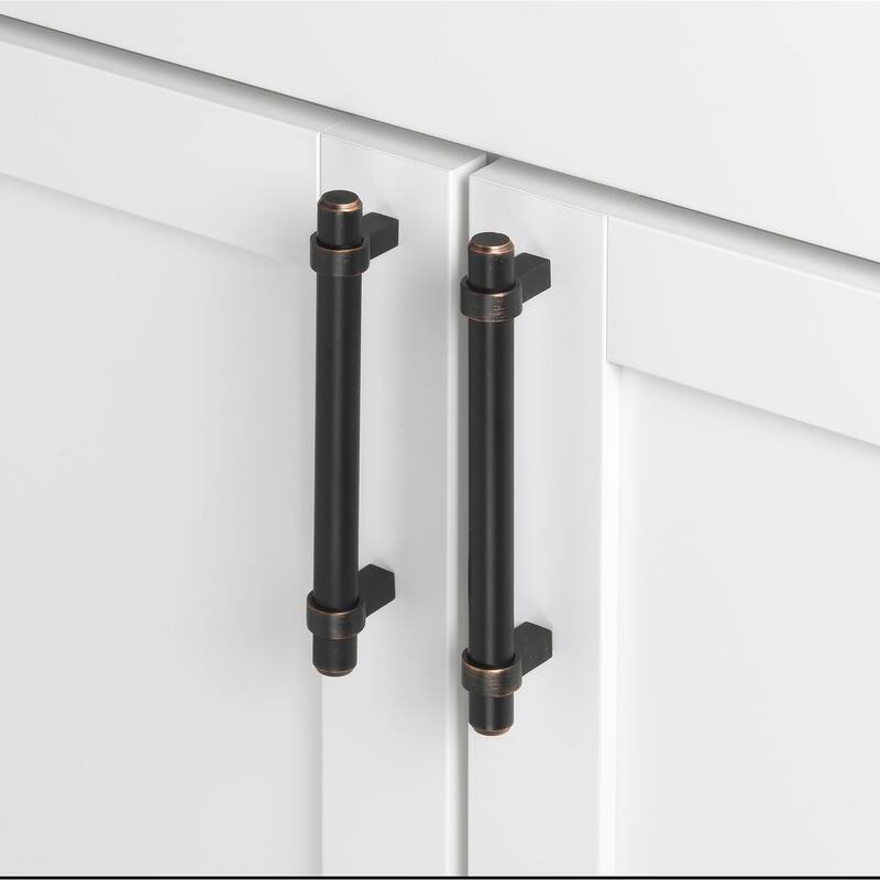 GlideRite 5-inch CC Solid Oil-Rubbed Bronze Euro Cabinet Bar Pulls (Pack of 10 or 25)