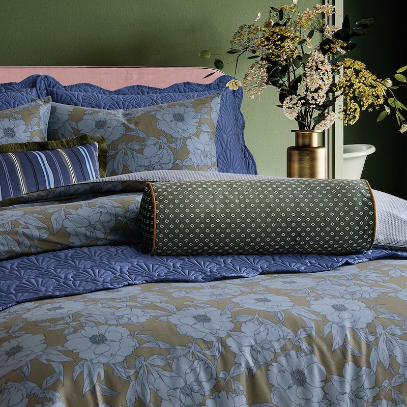 Ted Baker Diamond Printed Velvet Bolster Pillow - 8" x 24"