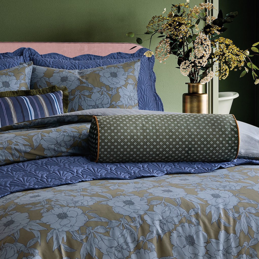 Ted Baker Diamond Printed Velvet Bolster Pillow