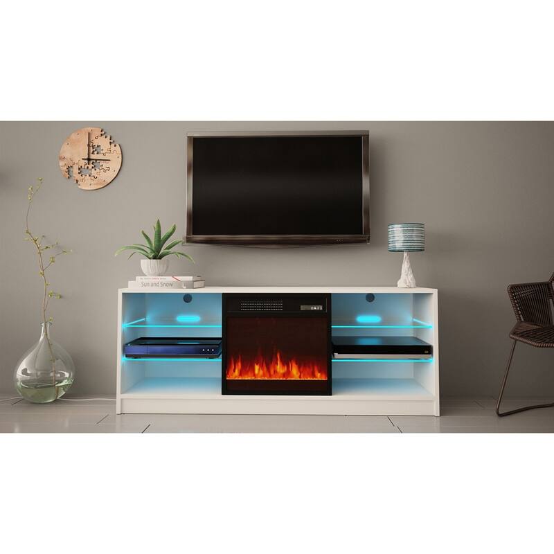Manhattan Electric Fireplace Modern 58" TV Stand