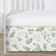preview thumbnail 4 of 4, Floral Leaf Collection Girl 4pc Nursery Crib Bedding Set - Green White Boho Watercolor Botanical Woodland Tropical Garden