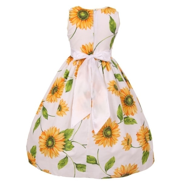 sunflower themed flower girl dresses