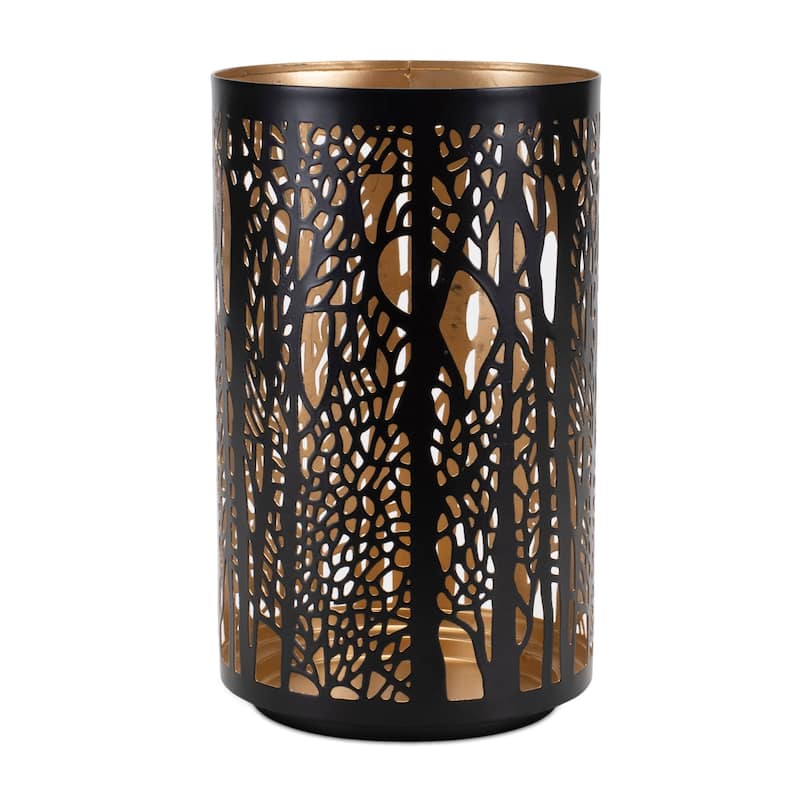 Forest Trees Punched Metal Candle Holder (Set of 2)