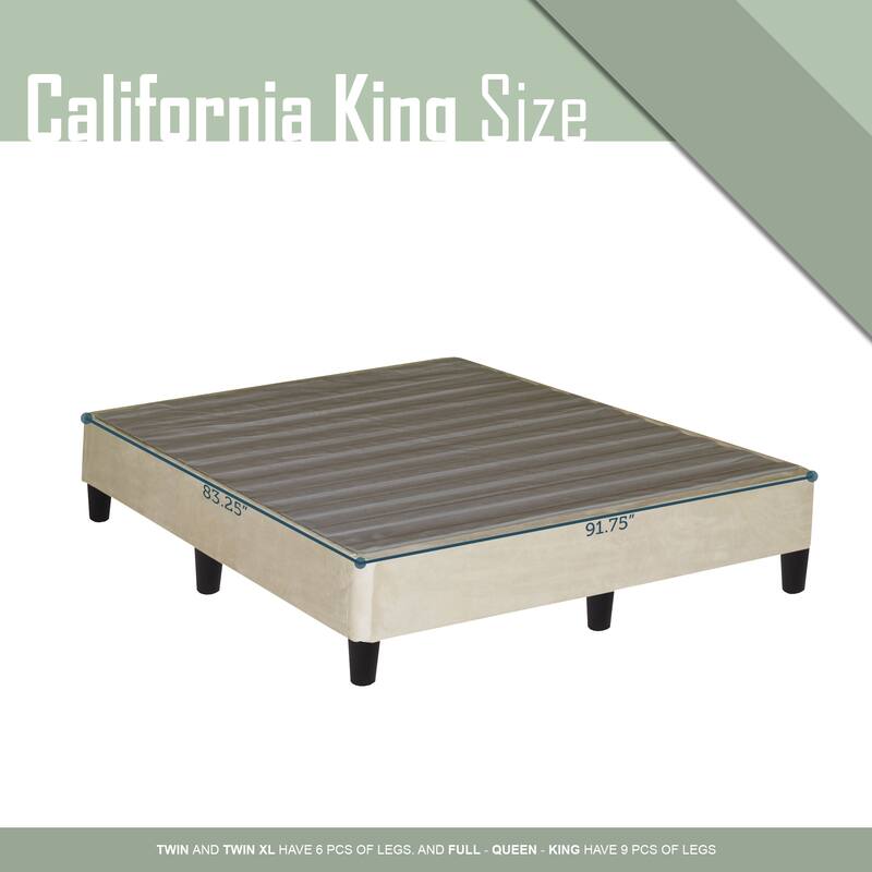 Onetan, 13” Platform Bed for Mattress with Leg, Beige