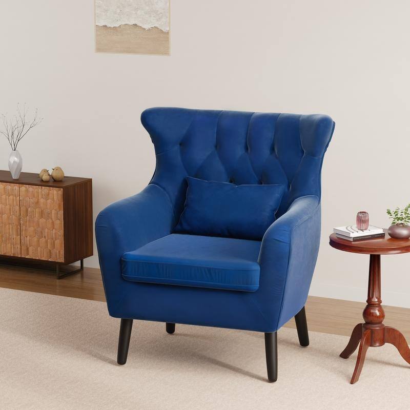 Tuft Velvet Living Room Thick Cushion Accent Chair