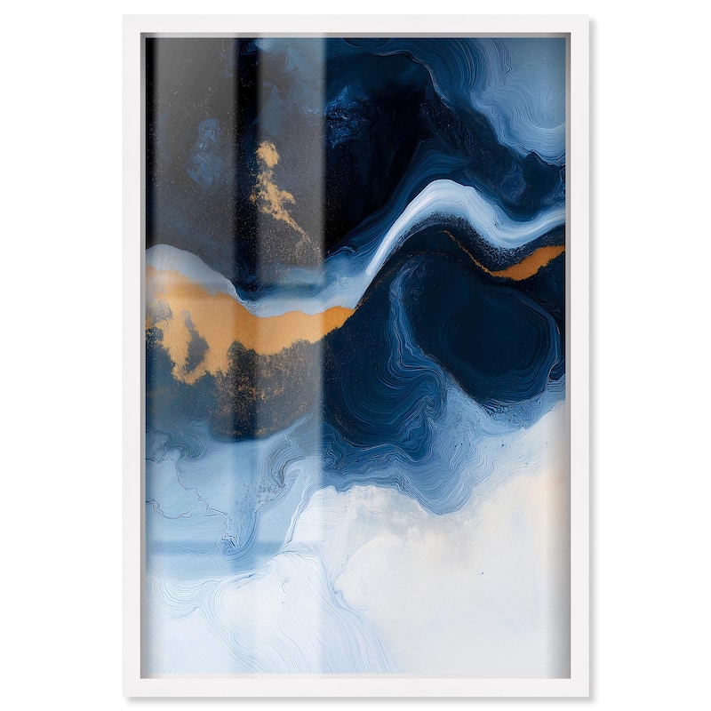 Blue Deep I Shadowbox by Art Remedy - White - 20" x 30"