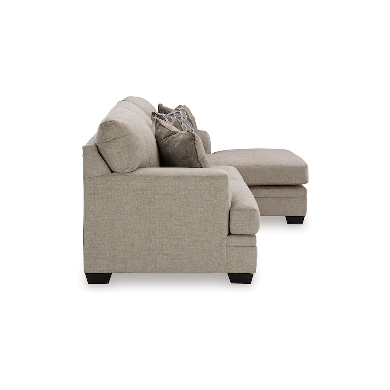 Ead Sectional Sofa Reversible Chaise, 4 Pillows, Taupe Brown Polyester