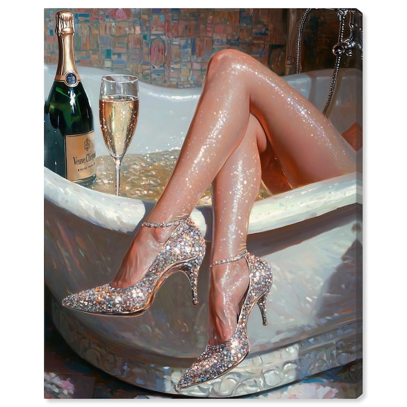 Champagne Bath Party Canvas by Art Remedy, Gallery Wrapped - 36" x 45"