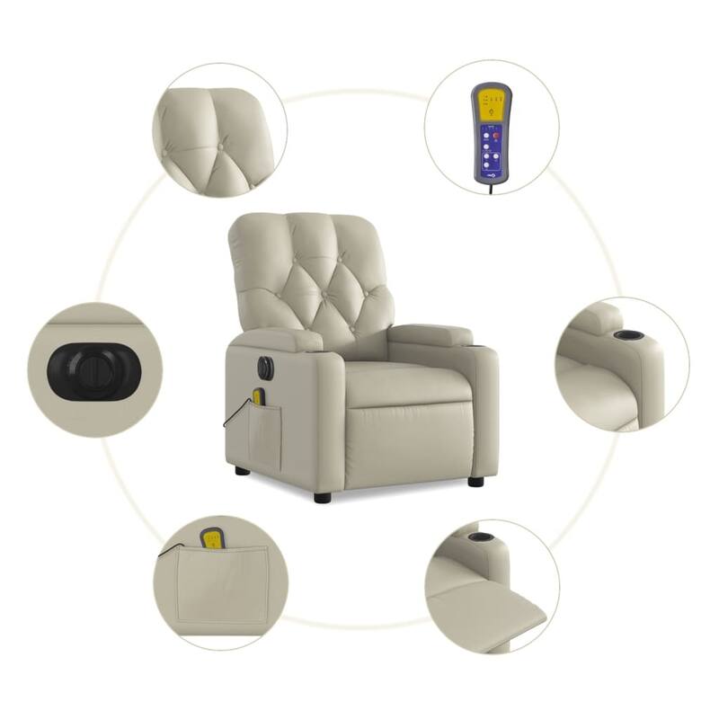 vidaXL Massage Recliner Chair Reclining Armchair for Elderly Faux Leather