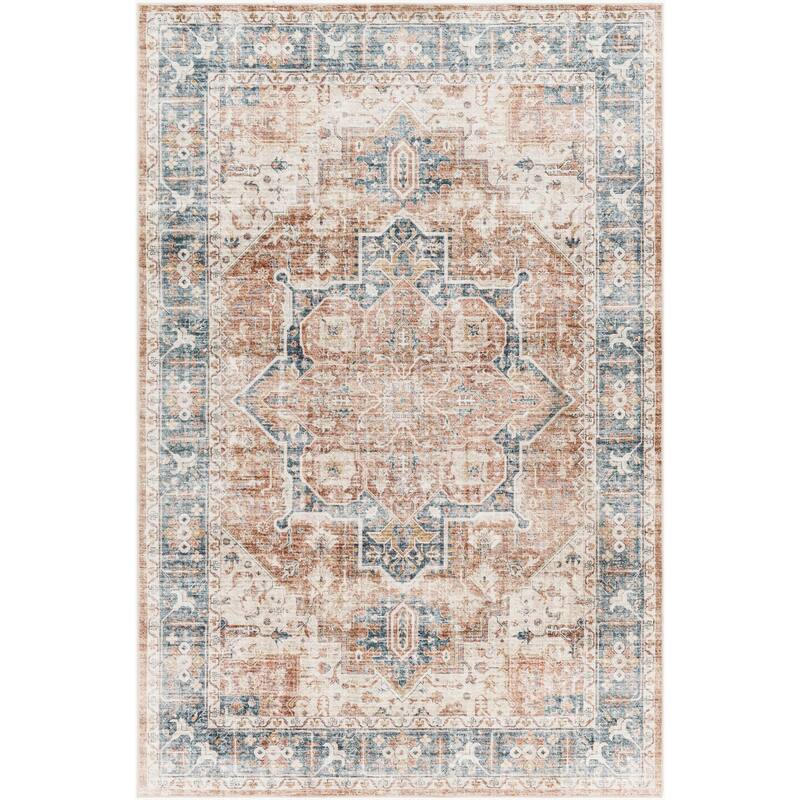 Livabliss Traditional Lavable Medallion Washable Area Rug