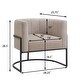 preview thumbnail 5 of 4, Upholstered Linen Accent Chair with Black Metal Stand,Mid-Century Living Room Leisure Chair with Curve Backrest
