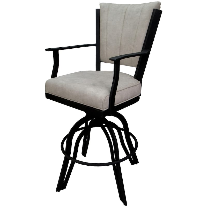 Montana Tan Swivel Tilt Metal 30" or Counter 26" Bar Stool - Black - Counter Height