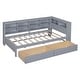 preview thumbnail 4 of 16, Wooden Twin Size DayBed with 2 Drawers and USB Charging Ports, Grey