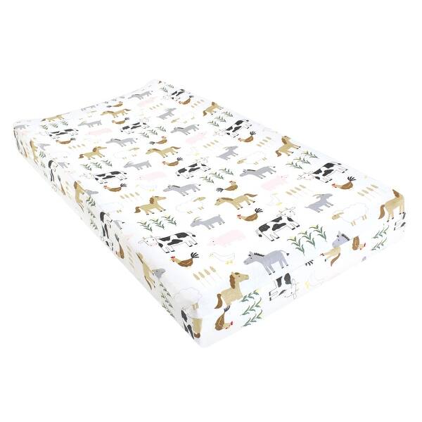 slide 1 of 1, Hudson Baby Changing Pad Cover, Cute Farm, One Size - Cute Farm Cotton - Cute Farm