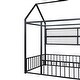 preview thumbnail 24 of 70, Full Size Metal House Bed Frame with Built-In Grid Shelves, Playful Canopy Design and Space-Saving Storage