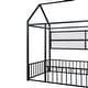 preview thumbnail 12 of 10, Twin Size Metal House Bed Frame with Storage Shelves and Fence, Space Saving Design